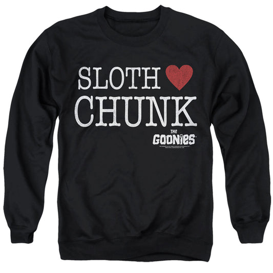 THE GOONIES : SLOTH HEART CHUNK ADULT CREW SWEAT Black MD