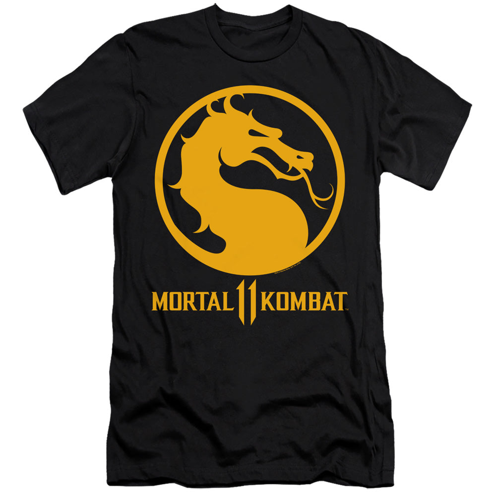 MORTAL KOMBAT 11 : DRAGON LOGO  PREMIUM CANVAS ADULT SLIM FIT 30\1 Black XL