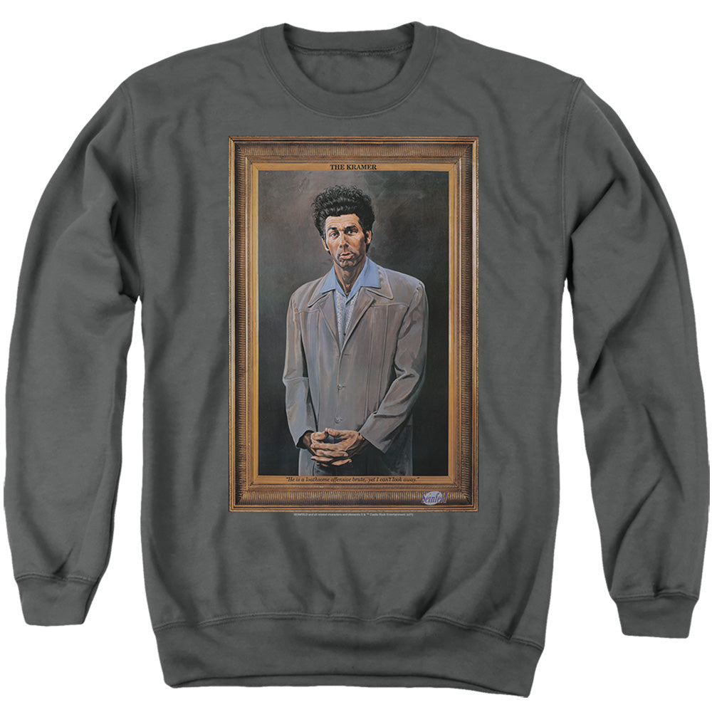 SEINFELD : KRAMER PORTRAIT ADULT CREW SWEAT Charcoal 2X