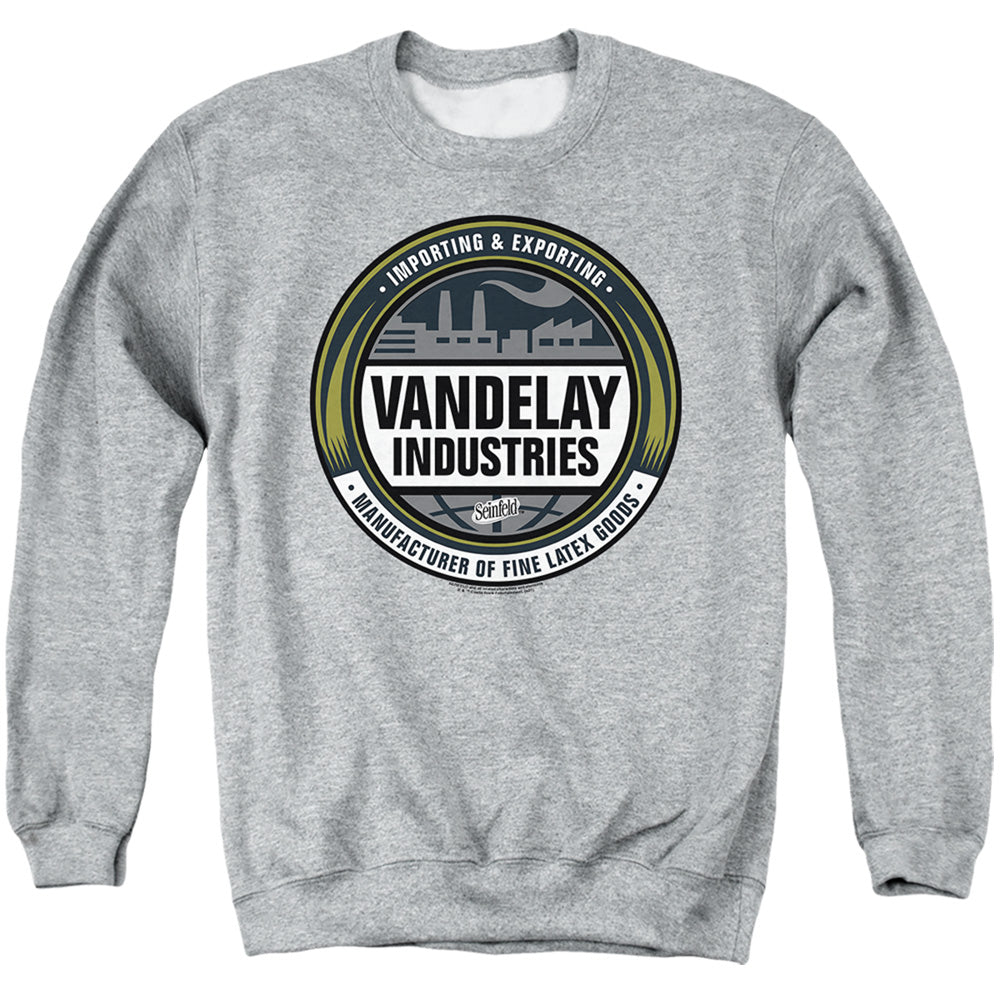 SEINFELD : VENDELAY LOGO ADULT CREW SWEAT Athletic Heather 2X