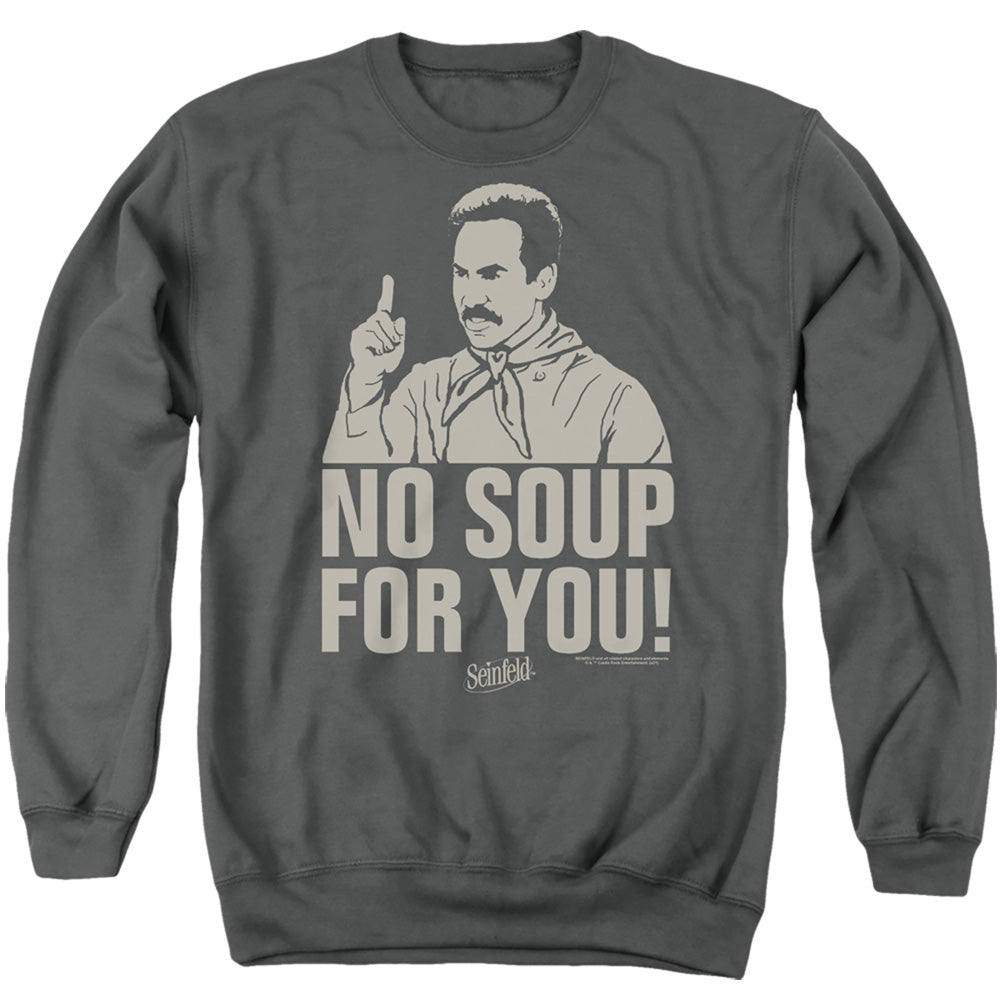 SEINFELD : NO SOUP ADULT CREW SWEAT Charcoal 2X