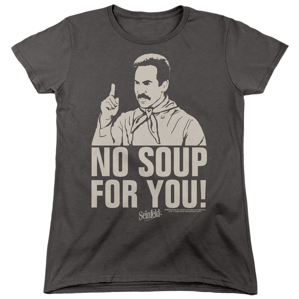 SEINFELD : NO SOUP WOMENS SHORT SLEEVE Charcoal 2X