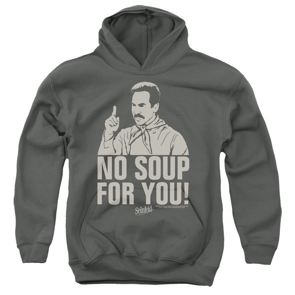 SEINFELD : NO SOUP YOUTH PULL OVER HOODIE Charcoal LG