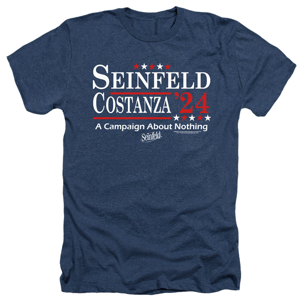 SEINFELD : ELECTION TEE ADULT HEATHER Navy 2X