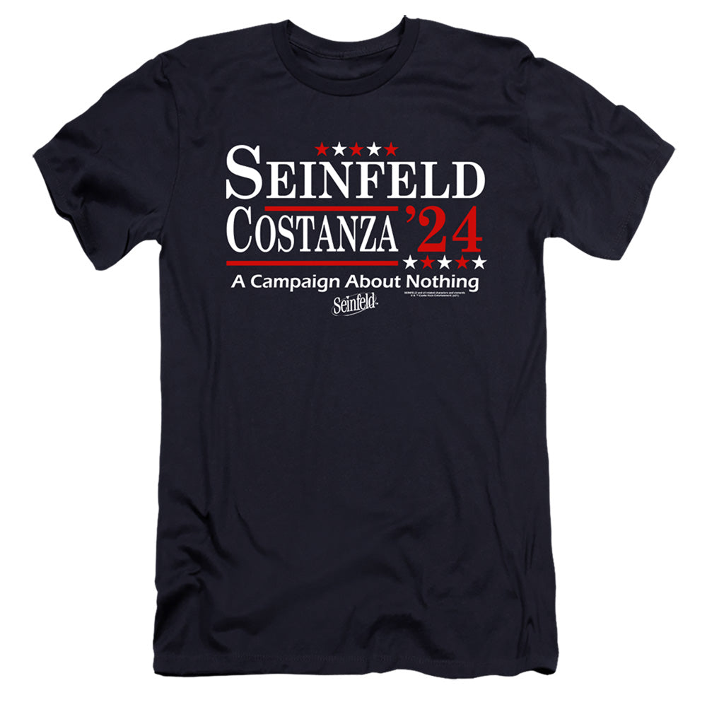 SEINFELD : ELECTION TEE  PREMIUM CANVAS ADULT SLIM FIT 30\1 Navy SM