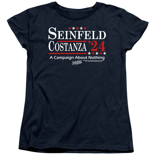 SEINFELD : ELECTION TEE WOMENS SHORT SLEEVE Navy LG