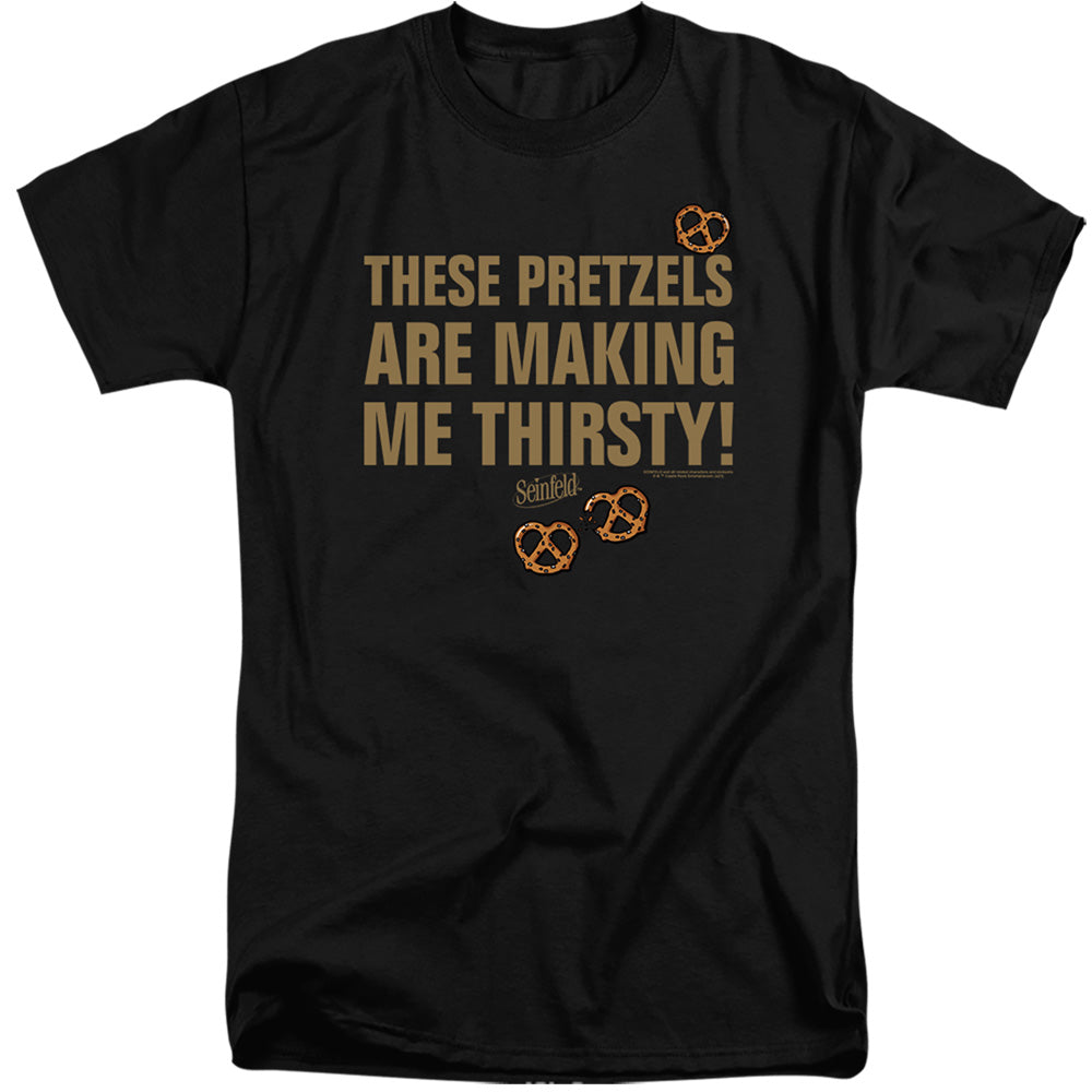 SEINFELD : PRETZELS THIRSTY ADULT TALL FIT SHORT SLEEVE Black 2X