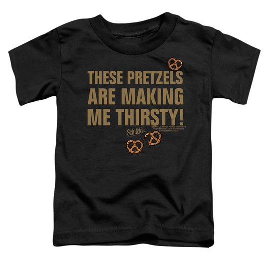 SEINFELD : PRETZELS THIRSTY S\S TODDLER TEE Black LG (4T)