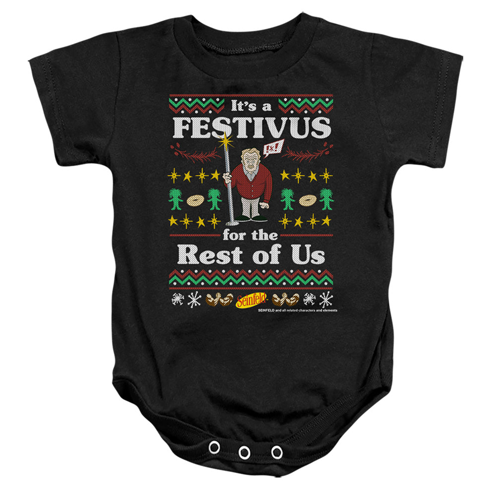 SEINFELD : FESTIVE FESTIVUS INFANT SNAPSUIT Black MD (12 Mo)