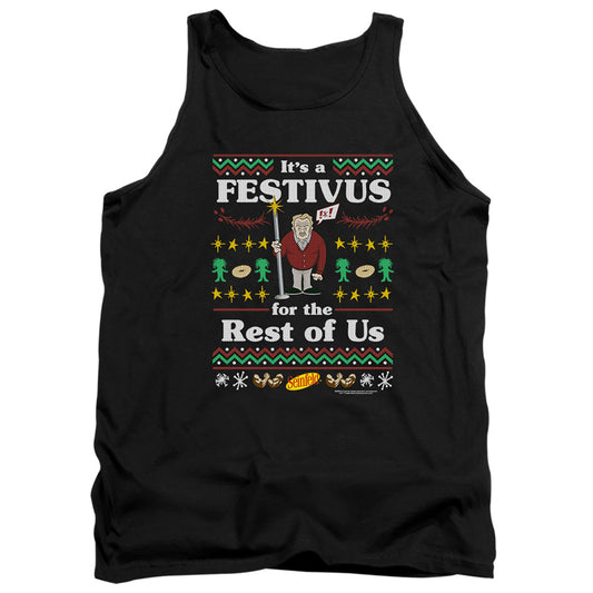 SEINFELD : FESTIVE FESTIVUS ADULT TANK Black 2X