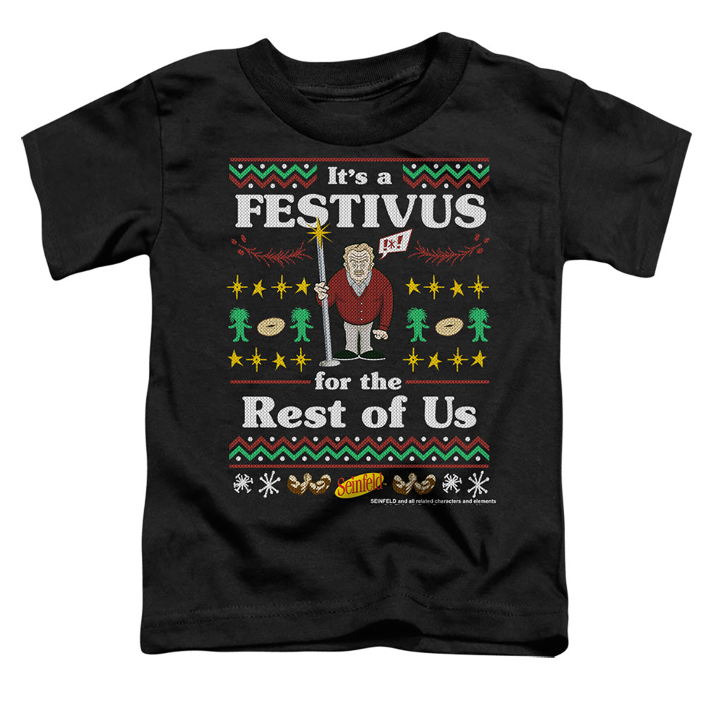 SEINFELD : FESTIVE FESTIVUS S\S TODDLER TEE Black LG (4T)