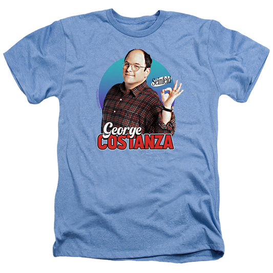 SEINFELD : GEORGE ADULT REGULAR FIT HEATHER SHORT SLEEVE Light Blue 3X