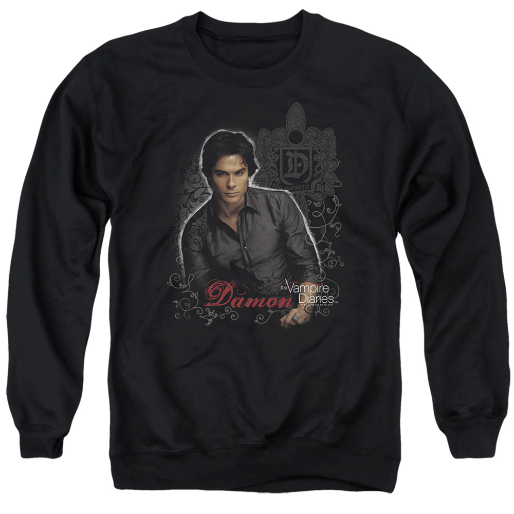 VAMPIRE DIARIES : DAMON ADULT CREW NECK SWEATSHIRT BLACK 2X