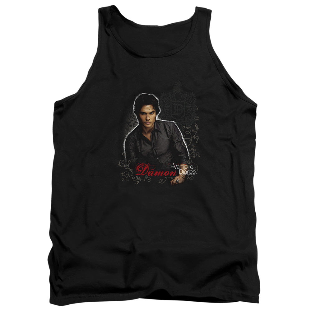 VAMPIRE DIARIES : DAMON ADULT TANK BLACK 2X