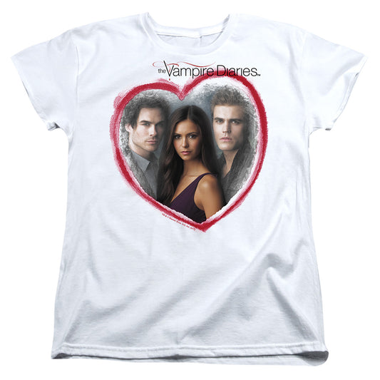 VAMPIRE DIARIES : GIRL'S CHOICE S\S WOMENS TEE WHITE 2X