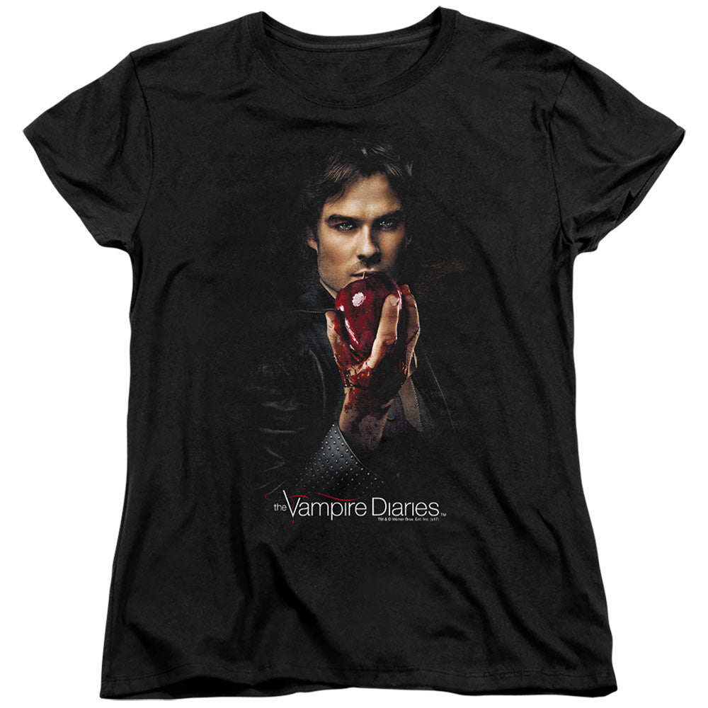 VAMPIRE DIARIES : DAMON FRUIT S\S WOMENS TEE BLACK MD