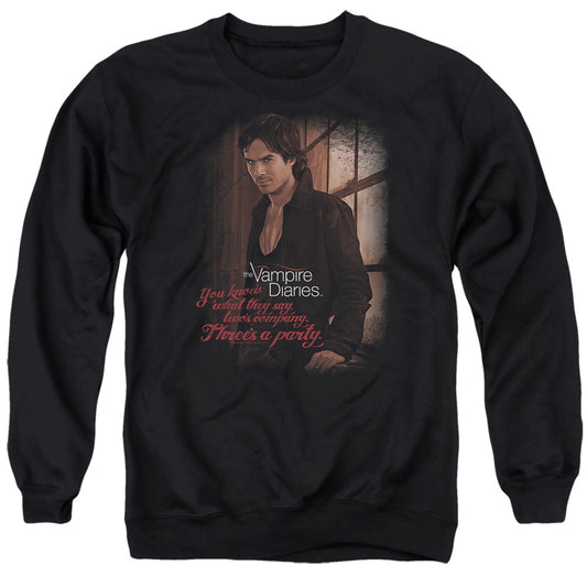 VAMPIRE DIARIES : THREE'S A PARTY ADULT CREW NECK SWEATSHIRT BLACK 2X