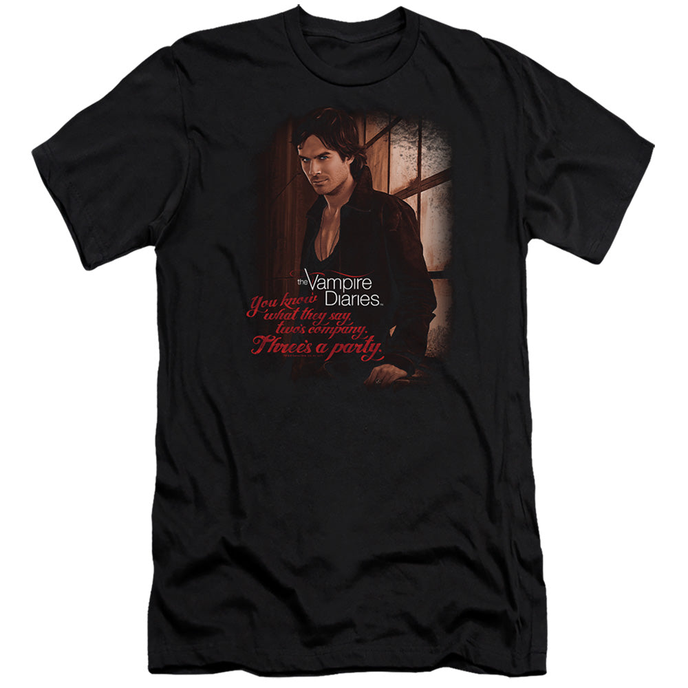 VAMPIRE DIARIES : THREE'S A PARTY PREMIUM CANVAS ADULT SLIM FIT 30\1 BLACK 2X