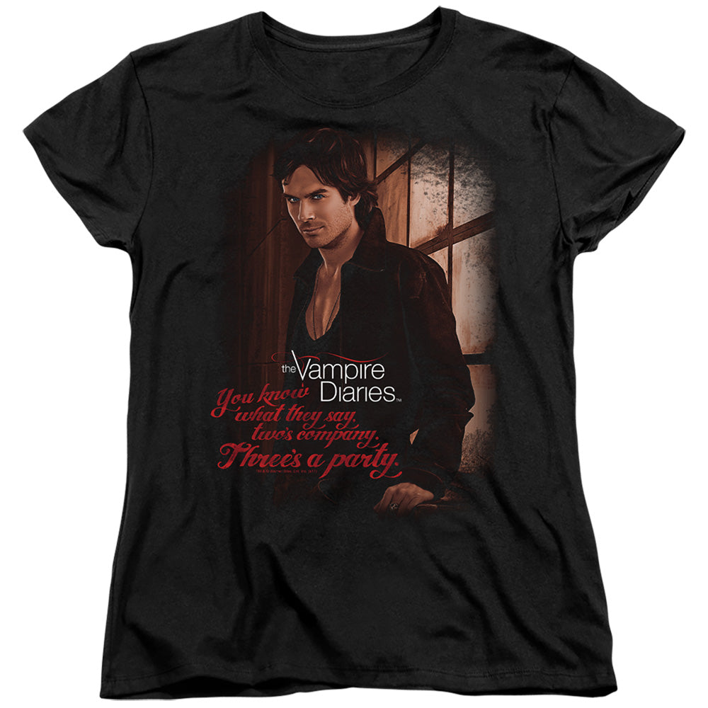 VAMPIRE DIARIES : THREE'S A PARTY S\S WOMENS TEE BLACK 2X