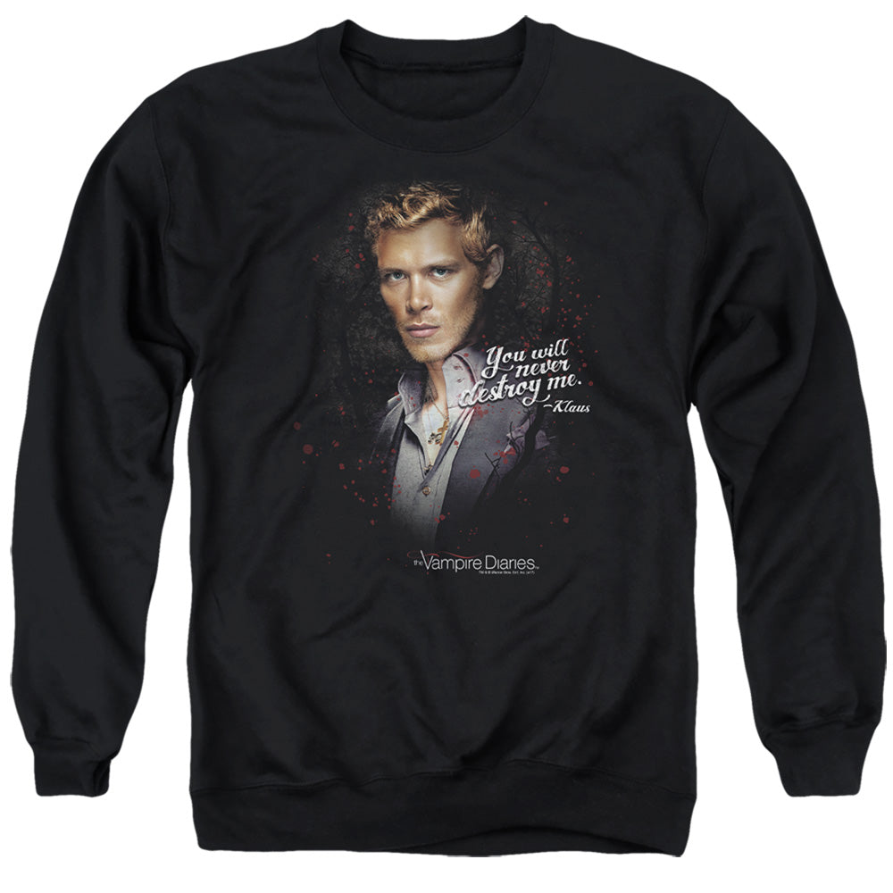 VAMPIRE DIARIES : NEVER DESTROY ADULT CREW NECK SWEATSHIRT BLACK 2X