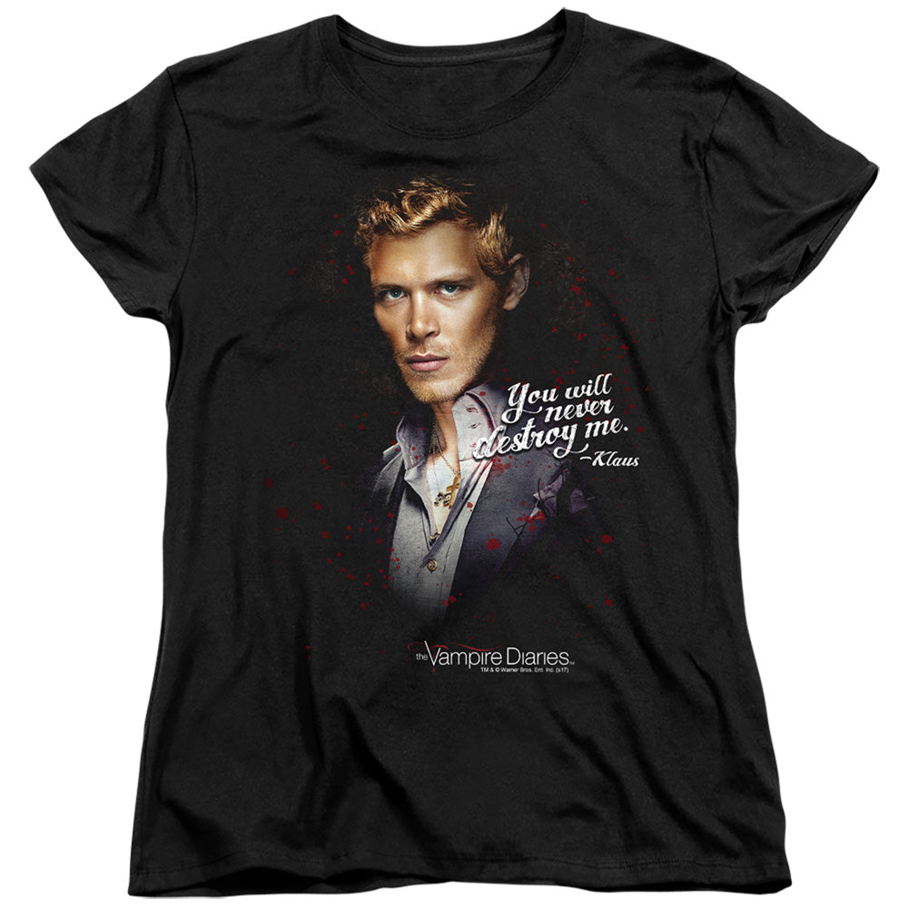 VAMPIRE DIARIES : NEVER DESTROY S\S WOMENS TEE BLACK 2X