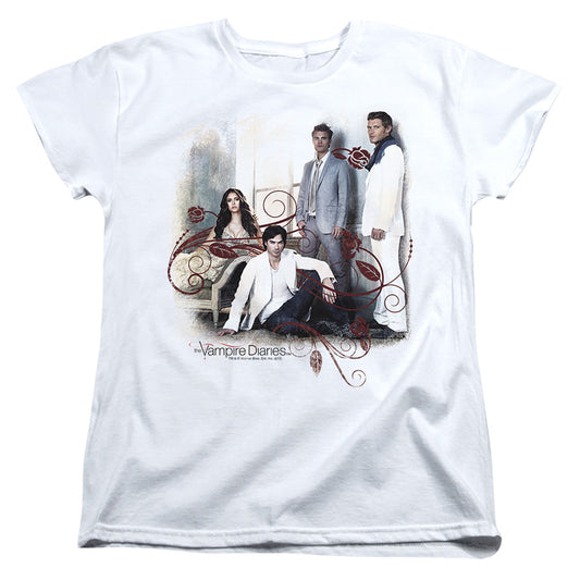 VAMPIRE DIARIES : 3 + 1 S\S WOMENS TEE WHITE 2X