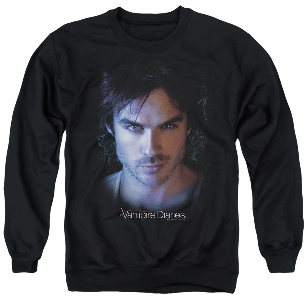 VAMPIRE DIARIES : DAMON ADULT CREW SWEAT BLACK 2X