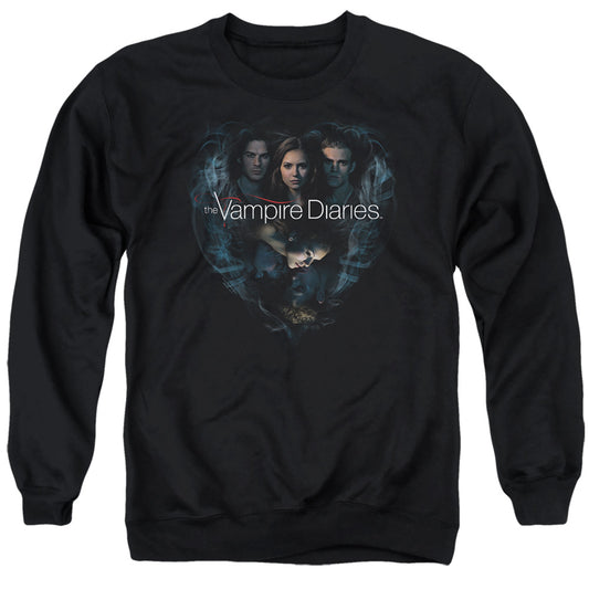 VAMPIRE DIARIES : HEART'S DESIRE ADULT CREW NECK SWEATSHIRT BLACK MD