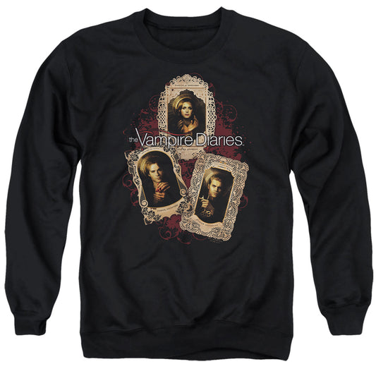 VAMPIRE DIARIES : HOLY CARDS ADULT CREW NECK SWEATSHIRT BLACK 2X