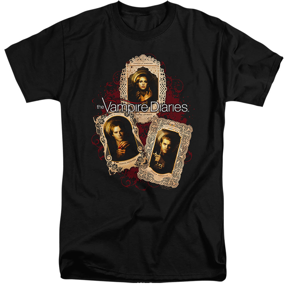 VAMPIRE DIARIES : HOLY CARDS S\S ADULT TALL BLACK 2X