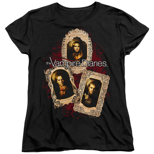 VAMPIRE DIARIES : HOLY CARDS S\S WOMENS TEE Black 2X