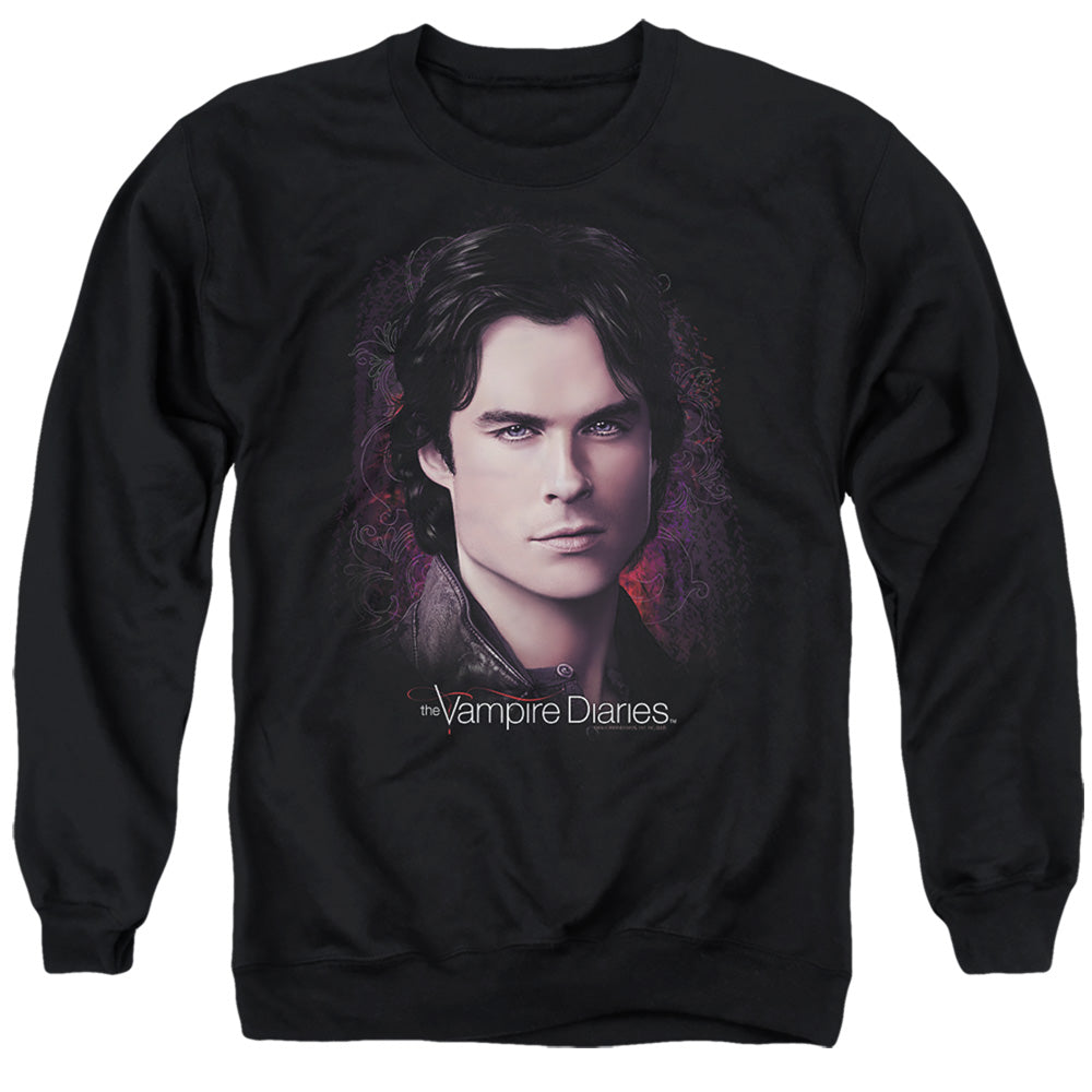 VAMPIRE DIARIES : COMPELLING ADULT CREW NECK SWEATSHIRT BLACK 2X