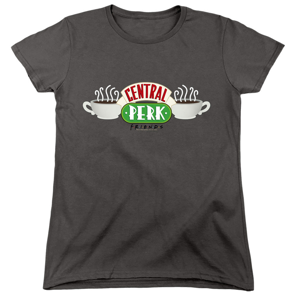 FRIENDS : CENTRAL PERK LOGO WOMENS SHORT SLEEVE CHARCOAL MD