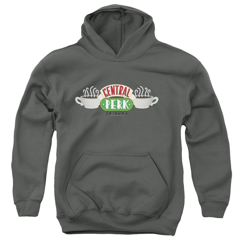 FRIENDS : CENTRAL PERK LOGO YOUTH PULL OVER HOODIE Charcoal LG