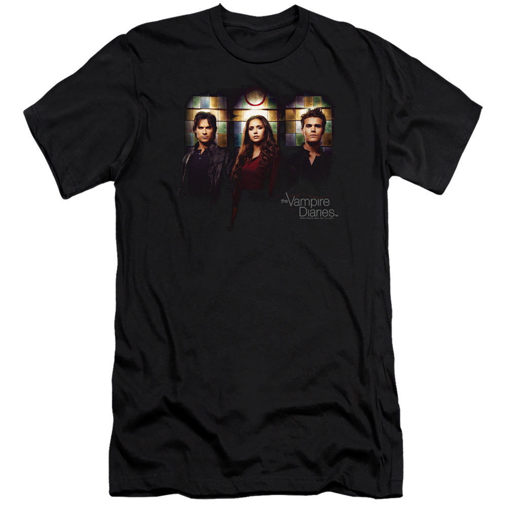 VAMPIRE DIARIES : STAINED WINDOWS PREMIUM CANVAS ADULT SLIM FIT 30\1 BLACK 2X