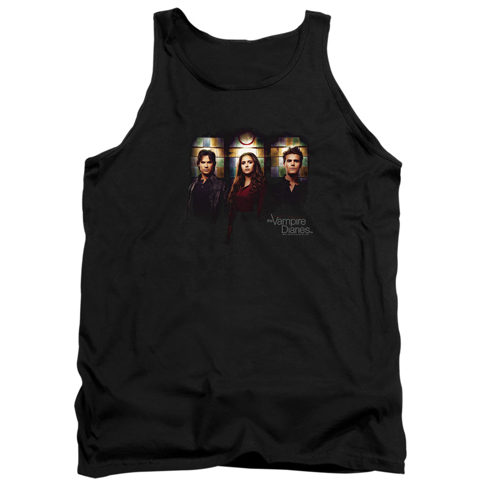 VAMPIRE DIARIES : STAINED WINDOWS ADULT TANK Black 2X