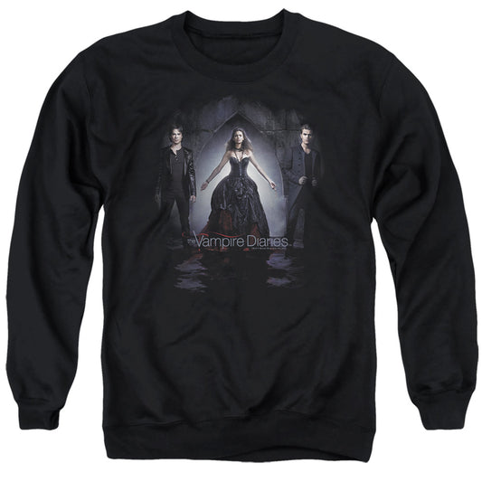 VAMPIRE DIARIES : BRING IT ON ADULT CREW NECK SWEATSHIRT BLACK 2X