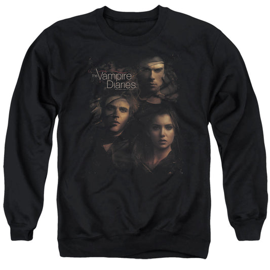 VAMPIRE DIARIES : SMOKEY VEIL ADULT CREW NECK SWEATSHIRT BLACK LG