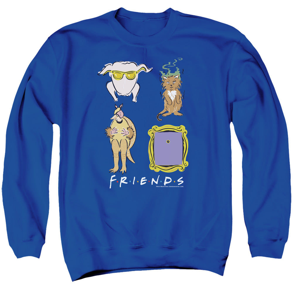 FRIENDS : SYMBOLS ADULT CREW NECK SWEATSHIRT ROYAL BLUE 2X