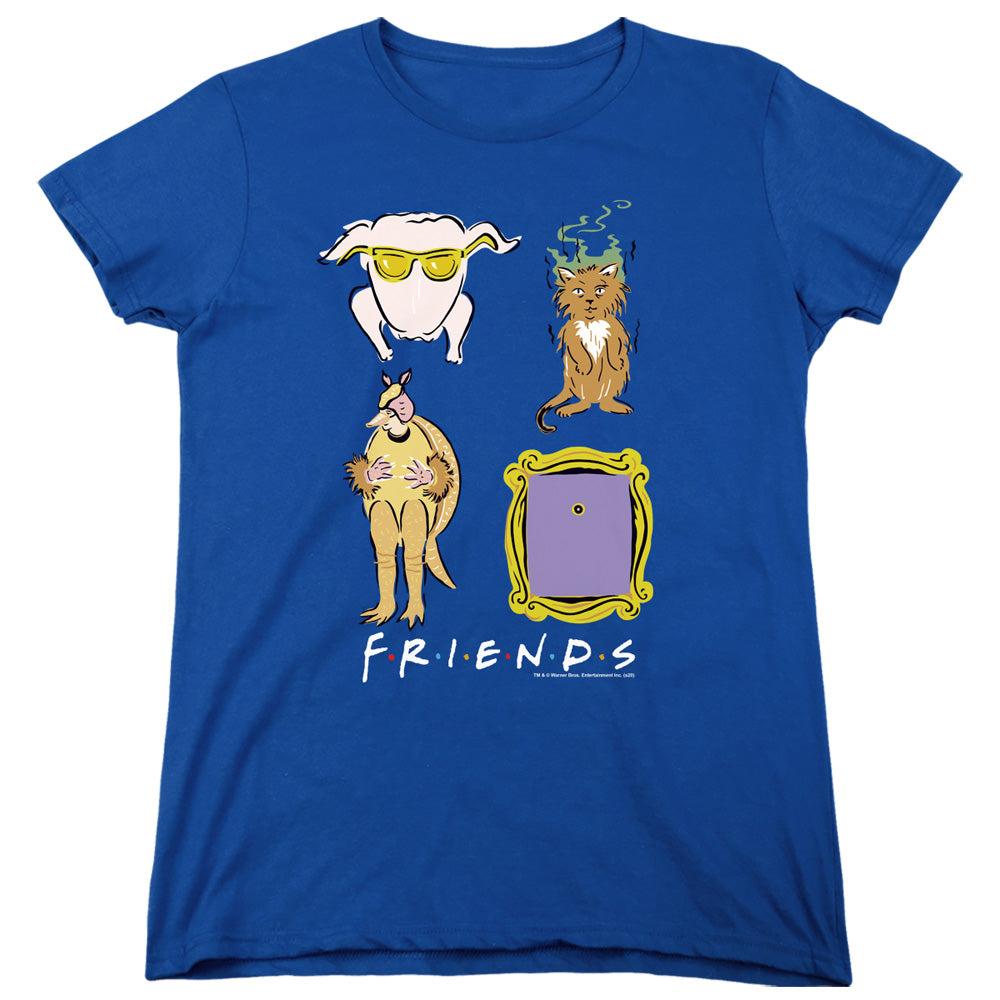 FRIENDS : SYMBOLS WOMENS SHORT SLEEVE ROYAL BLUE LG