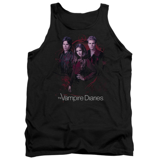 VAMPIRE DIARIES : COMPANY OF THREE ADULT TANK Black 2X