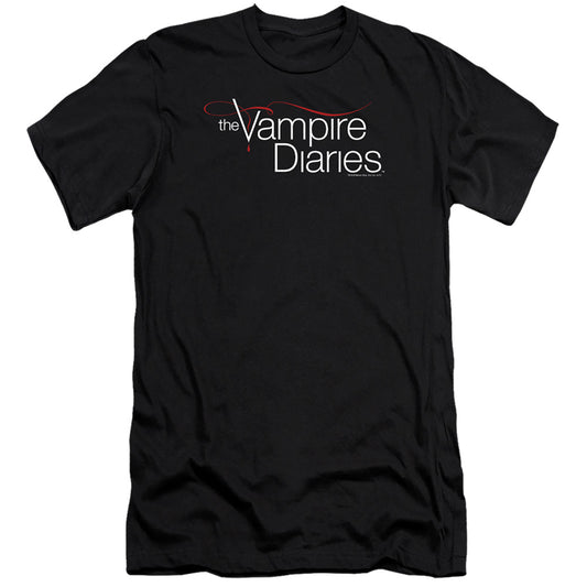 VAMPIRE DIARIES : THE VAMPIRE DIARIES LOGO PREMIUM ADULT RINGSPUN COTTON SHORT SLEEVE Black 2X