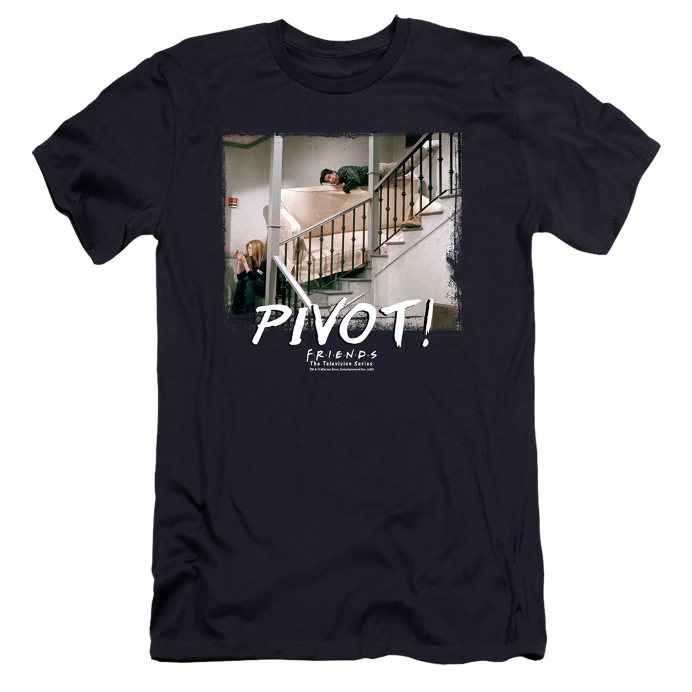 FRIENDS : PIVOT PREMIUM ADULT RINGSPUN COTTON SHORT SLEEVE Navy SM