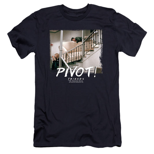 FRIENDS : PIVOT PREMIUM ADULT RINGSPUN COTTON SHORT SLEEVE Navy LG