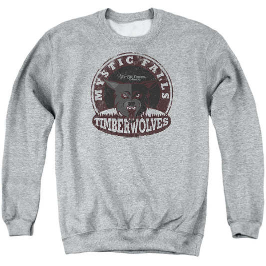 VAMPIRE DIARIES : TIMBERWOLVES ADULT CREW SWEAT Athletic Heather 2X