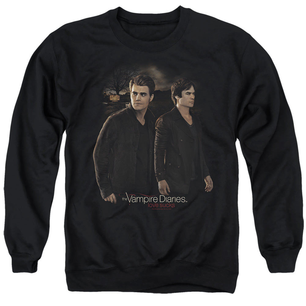 VAMPIRE DIARIES : BROTHERS ADULT CREW SWEAT Black 2X