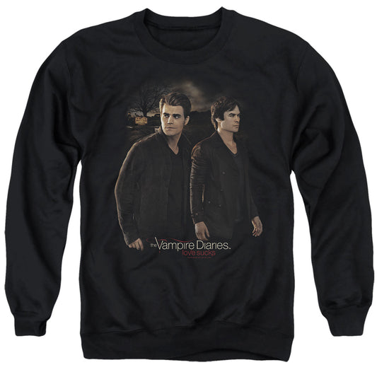 VAMPIRE DIARIES : BROTHERS ADULT CREW SWEAT Black LG