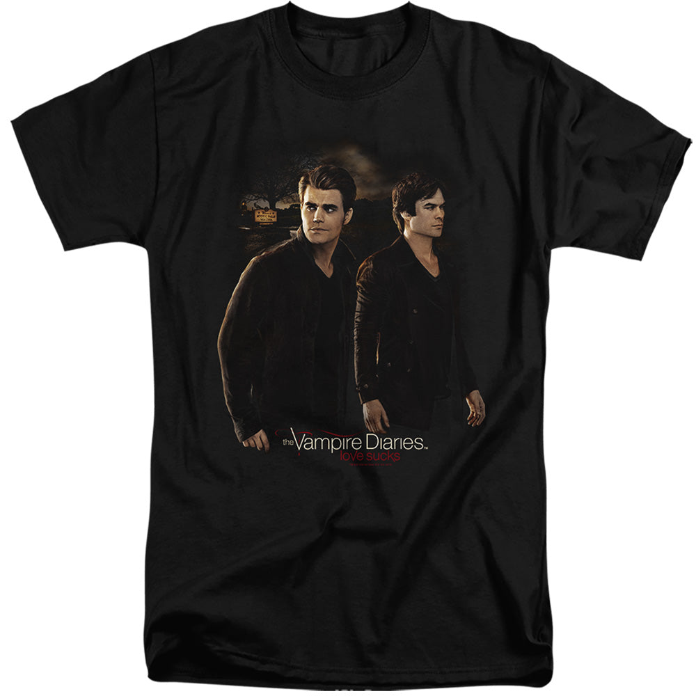 VAMPIRE DIARIES : BROTHERS ADULT TALL FIT SHORT SLEEVE Black 2X