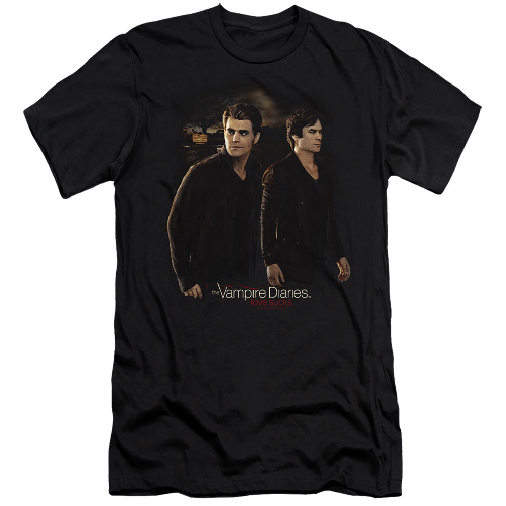 VAMPIRE DIARIES : BROTHERS PREMIUM ADULT RINGSPUN COTTON SHORT SLEEVE Black 2X