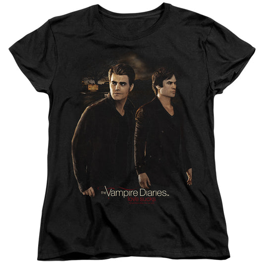 VAMPIRE DIARIES : BROTHERS WOMENS SHORT SLEEVE Black MD